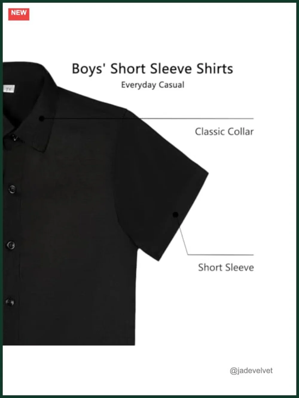Short Sleeve Button Down Shirt for Boys Cotton Dress Shirt